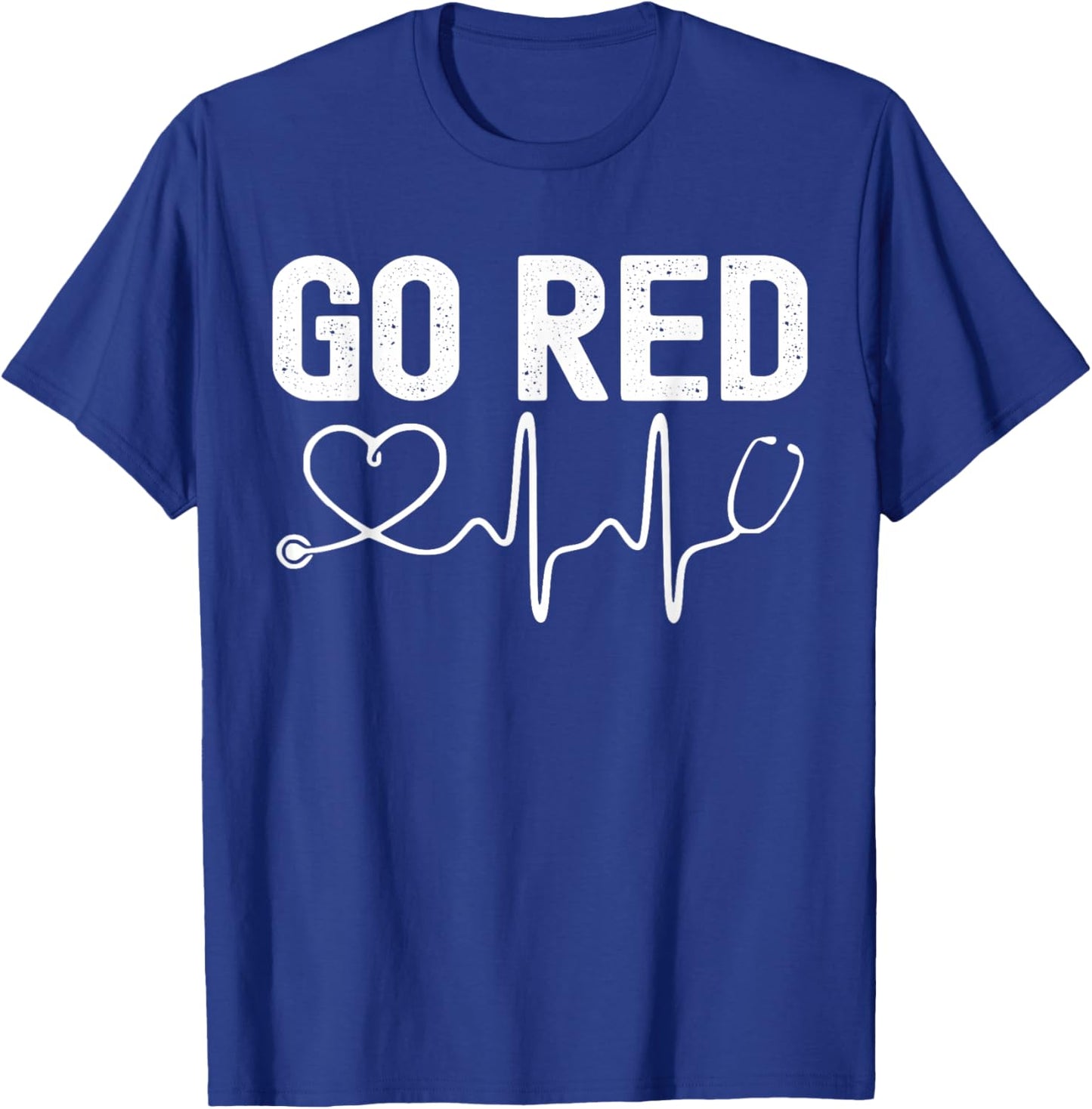 Go Red American Heart Disease Month Awareness T-Shirt - T-Shirt | Royal