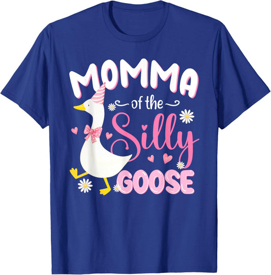 Silly Momma Goose Momma 1st Birthday Family Matching Party T-Shirt - T-Shirt | Royal