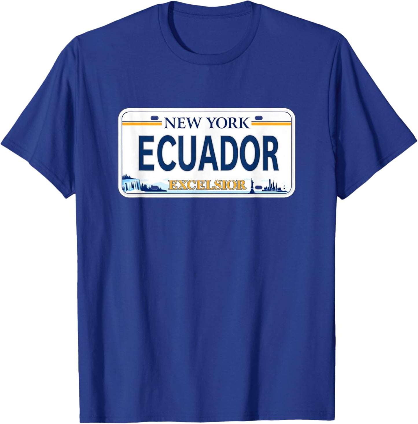 Ecuador New York Plate Style Design, Ecuadorian T-Shirt - T-Shirt | Royal