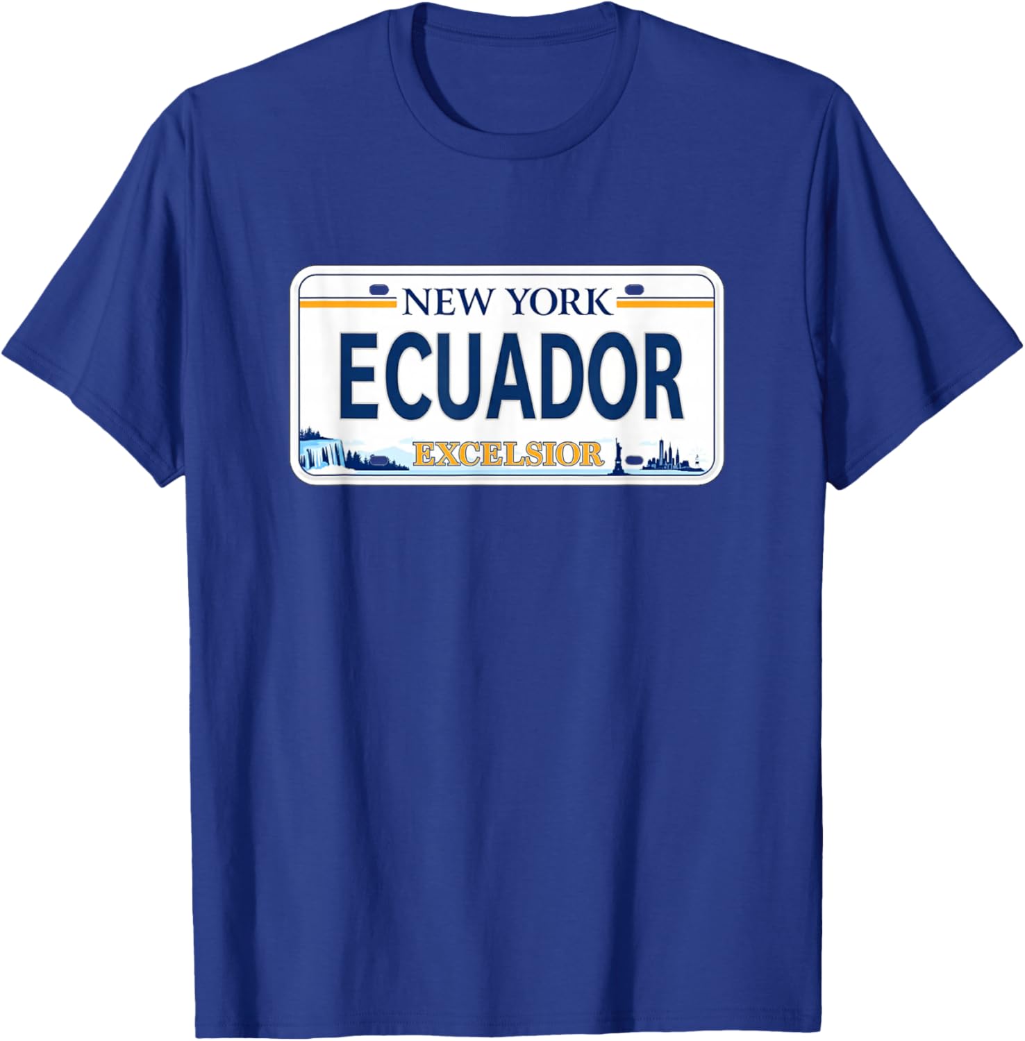 Ecuador New York Plate Style Design, Ecuadorian T-Shirt - T-Shirt | Royal