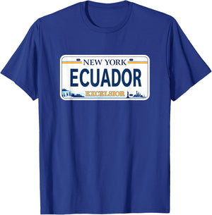 Ecuador New York Plate Style Design, Ecuadorian T-Shirt - T-Shirt | Royal