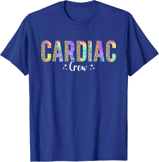 Cardiac Crew Cardiology Nurse Cardiologist Tie Dye Leopard T-Shirt - T-Shirt | Royal