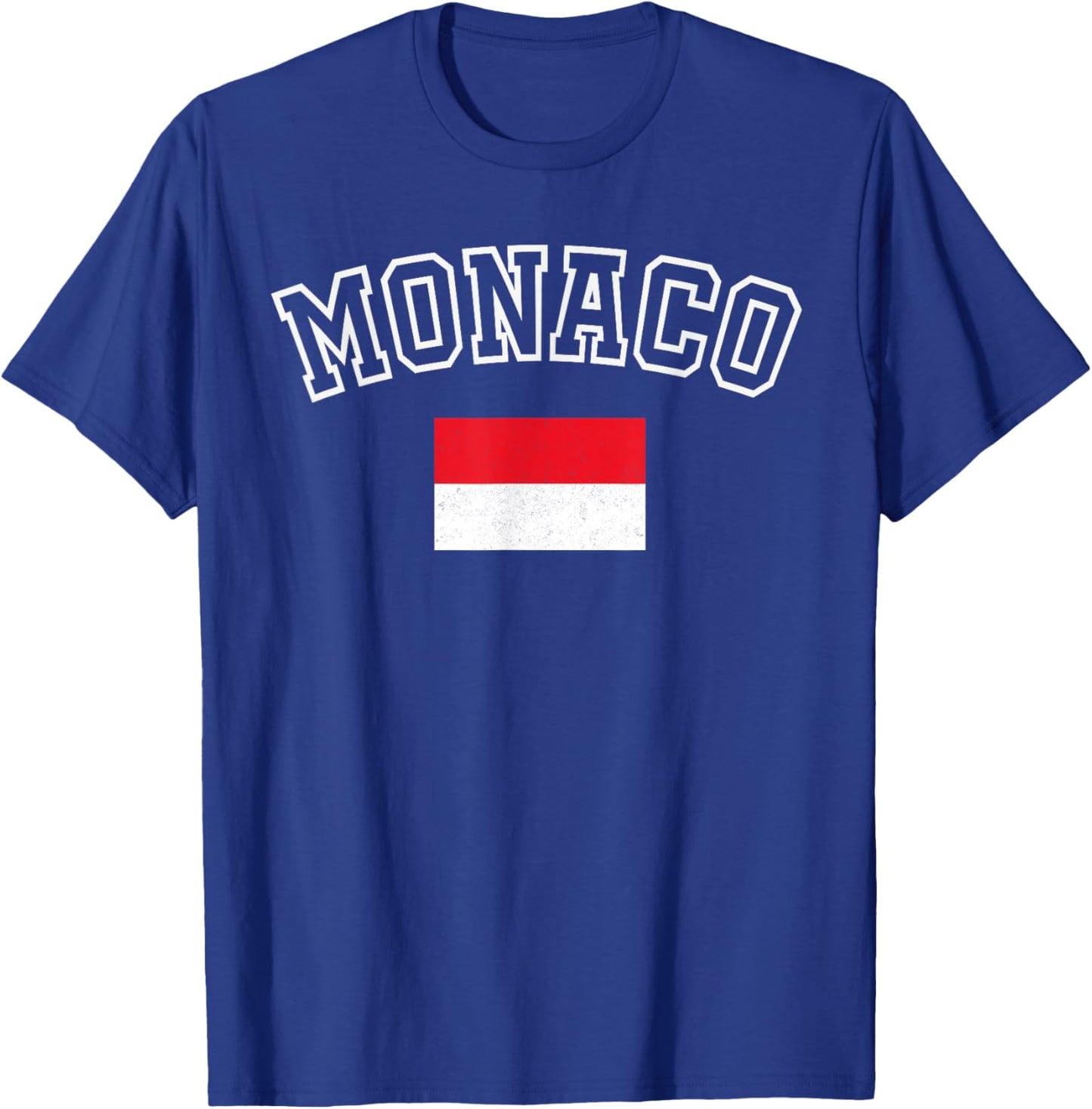Monaco Flag Vintage Distressed Retro Heritage Design T-Shirt - T-Shirt | Royal