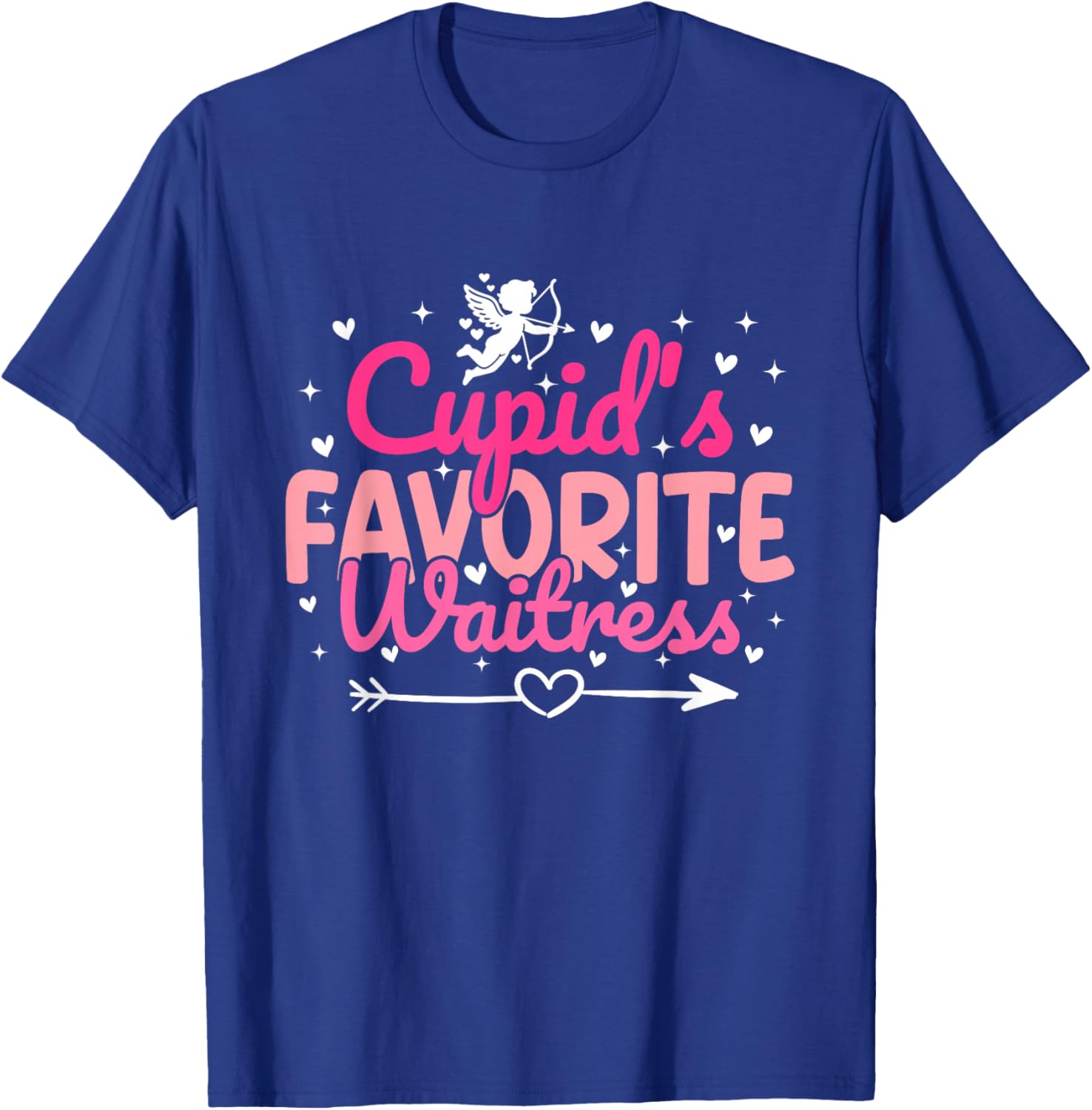 Cupid's Favorite Waitress Valentine’s Day Funny Server T-Shirt - T-Shirt | Royal