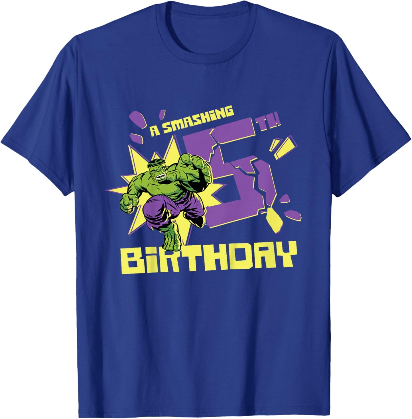 Marvel Super Heroes Hulk A Smashing 5th Birthday Party T-Shirt - T-Shirt | Royal