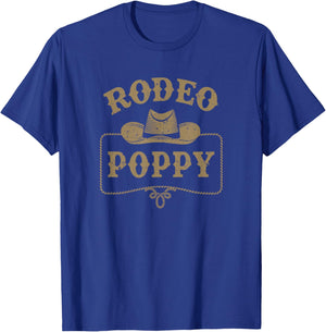 Rodeo Poppy Cowboy Cowgirl Birthday Matching Family T-Shirt - T-Shirt | Royal