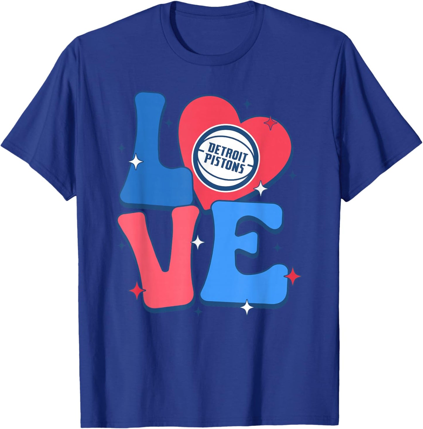 NBA Detroit Pistons Valentine's Day Love T-Shirt - T-Shirt | Royal