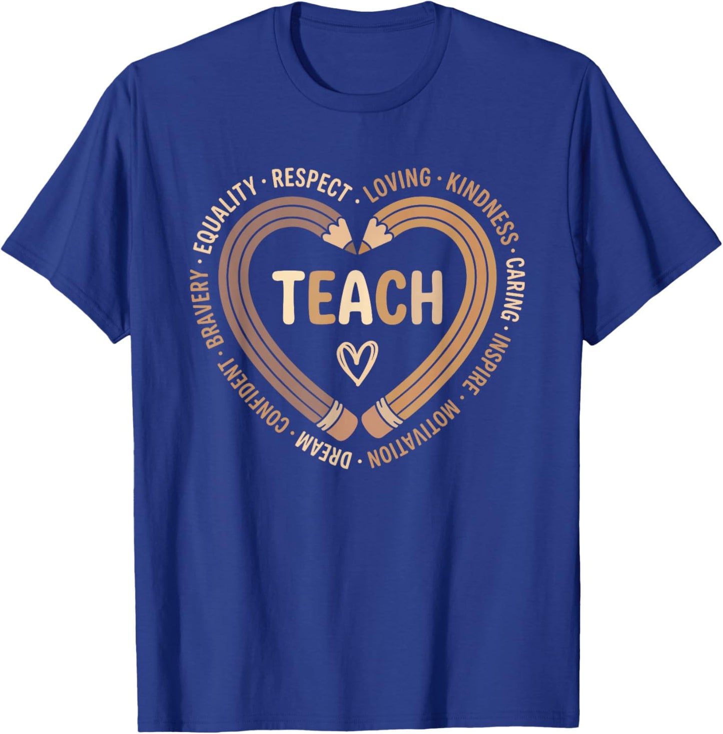 Teach Pencil Heart Black History Month Teacher African Pride T-Shirt - T-Shirt | Royal