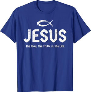 Bible Verse John 14:6 Jesus The Way Truth & Life Christian T-Shirt - T-Shirt | Royal