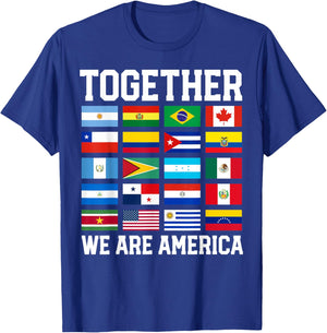 Together We are America Flags T-Shirt - T-Shirt | Royal