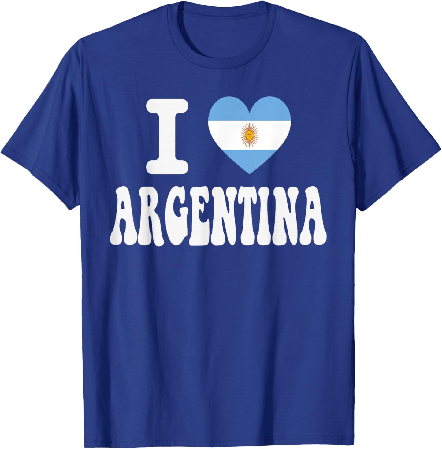 I Love Argentina Heart Flag Retro Travel Souvenir T-Shirt - T-Shirt | Royal