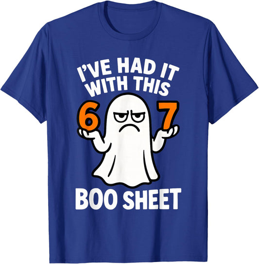 67 Meme Halloween Costume 6 7 Funny Boo Sheet Six Seven 6-7 T-Shirt - T-Shirt | Royal