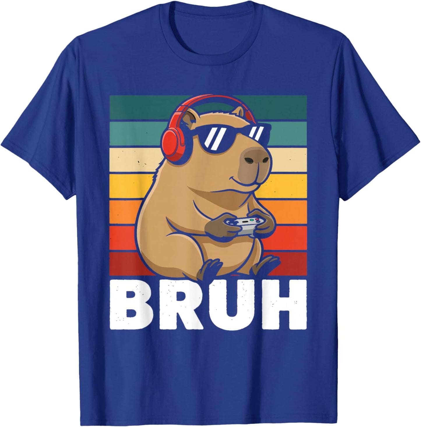 Funny Gaming Capy Bruh Teens Youth Kids Meme Rodent Lovers T-Shirt - T-Shirt | Royal