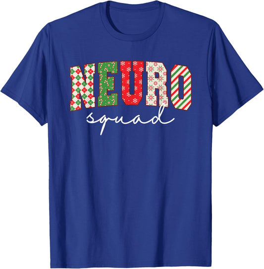 Christmas Neuro Trauma ICU Nurse Neurology Squad Xmas T-Shirt - T-Shirt | Royal