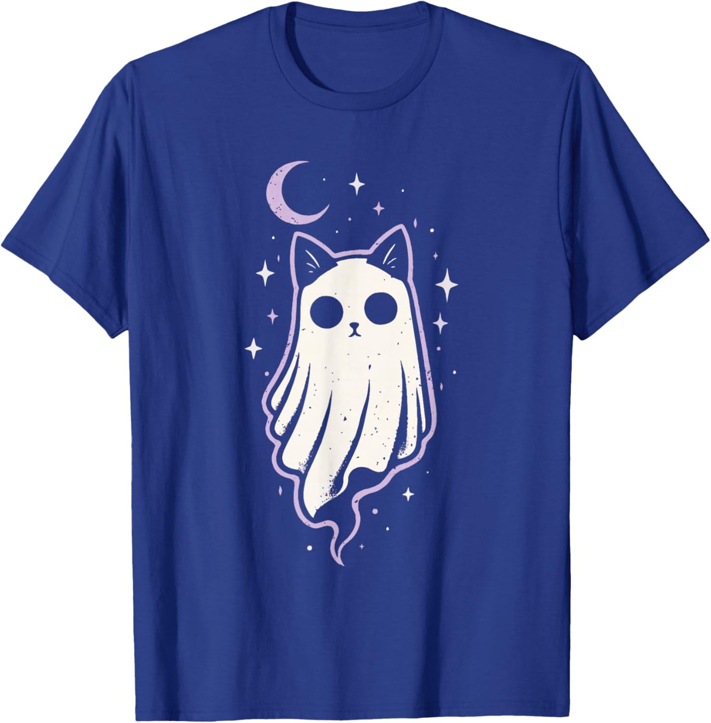 Cat Kitty Ghost Creepy Cute Kawaii Pastel Goth Purple Moon T-Shirt - T-Shirt | Royal