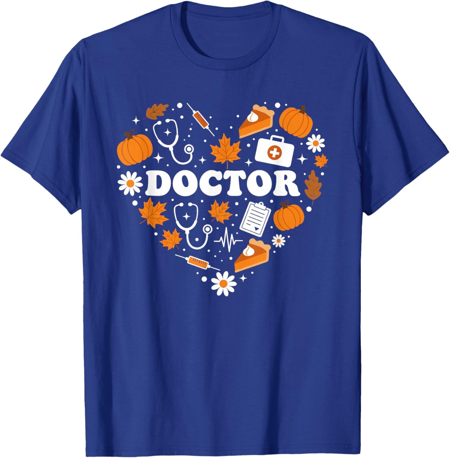 Funny Doctor Heart Autumn Thanksgiving Kids T-Shirt - T-Shirt | Royal