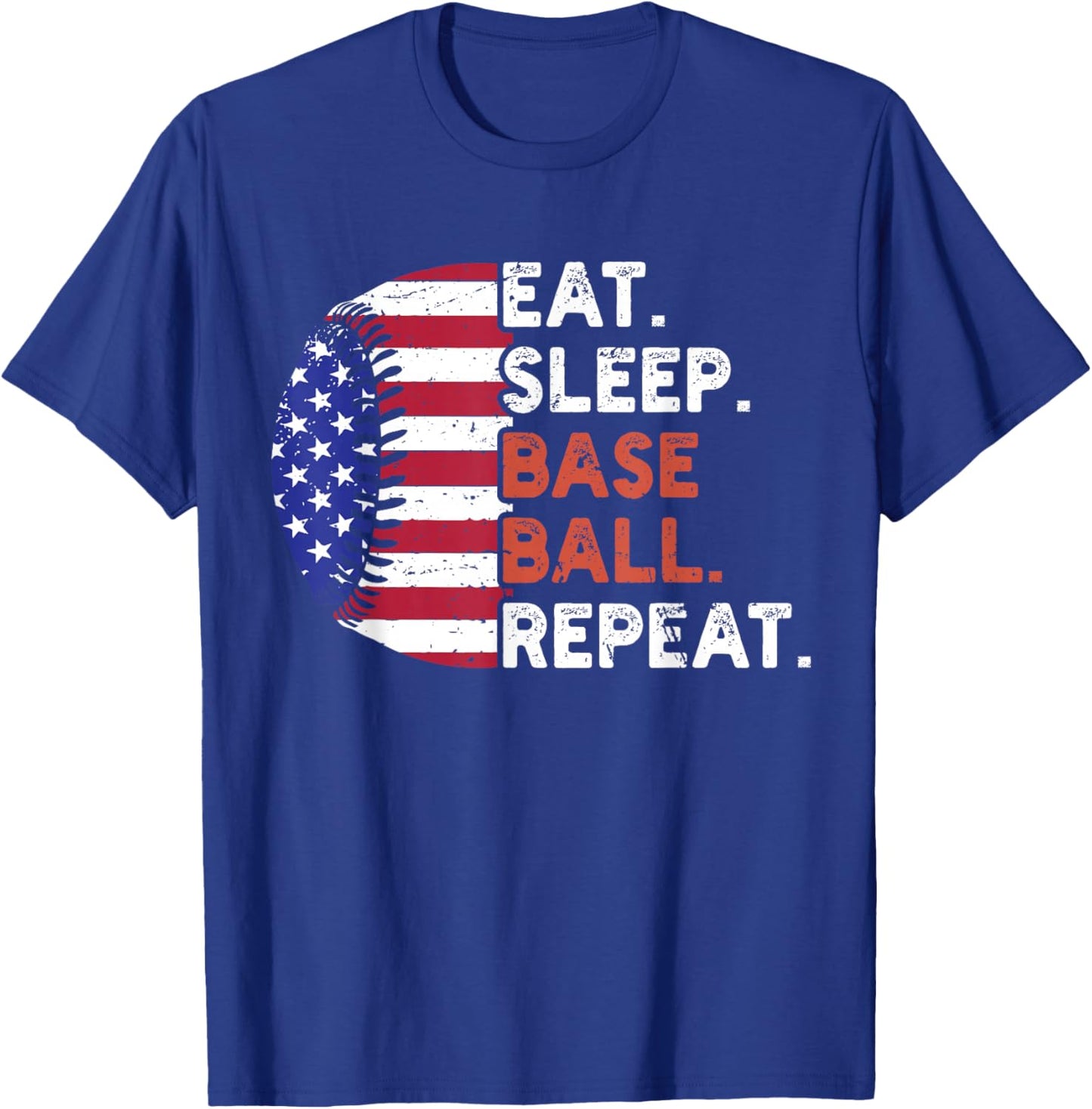 Eat Sleep Baseball Repeat Baseball Player Funny Baseball T-Shirt - T-Shirt | Royal