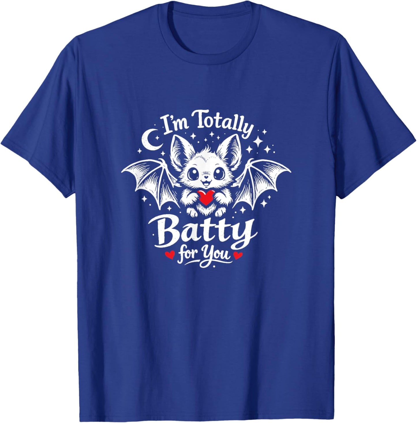 I'm Totally Batty for You Cute Bat Valentine's Day Heart T-Shirt - T-Shirt | Royal