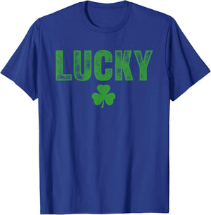 Lucky and Lucky Fucker St Patricks Day T-Shirt - T-Shirt | Royal