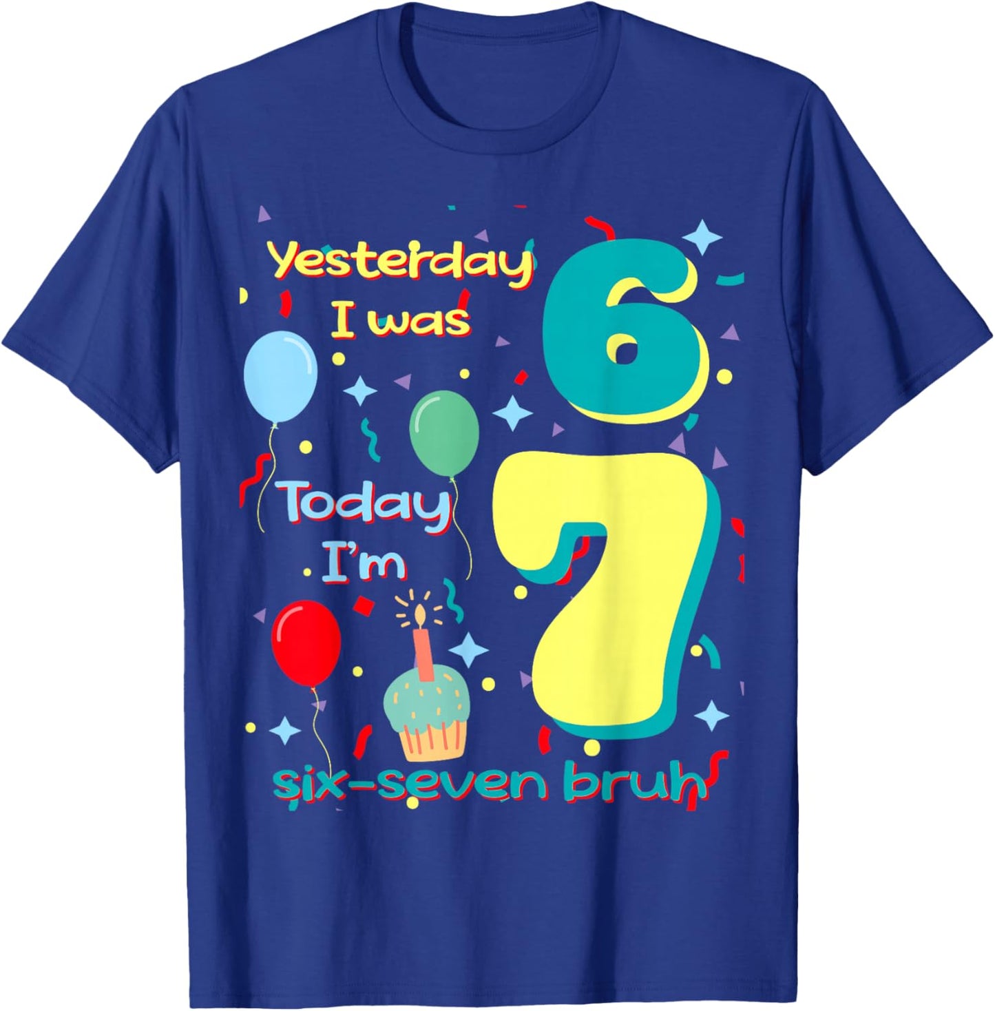 six Seven Meme Birthday T-Shirt - T-Shirt | Royal