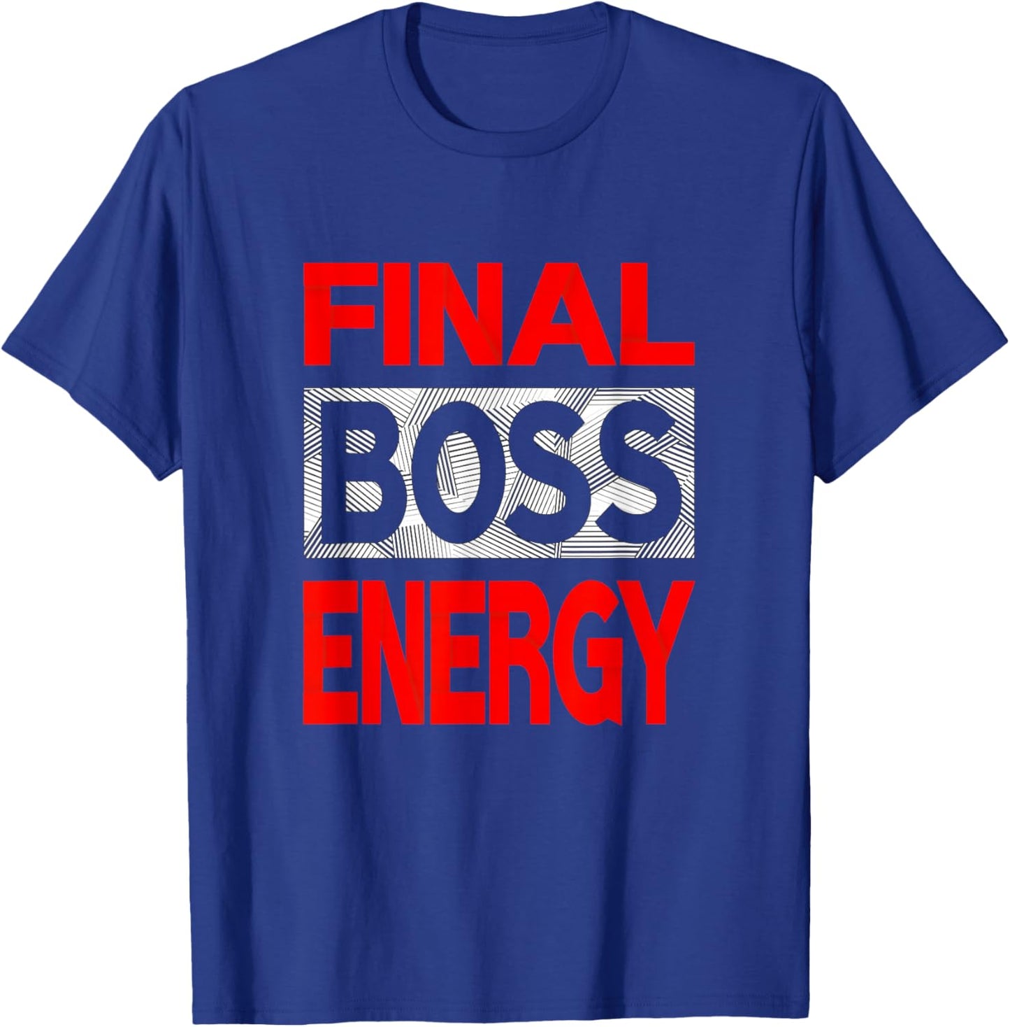 Red Color Final-Boss-Energy Red Graphic T-Shirt - T-Shirt | Royal