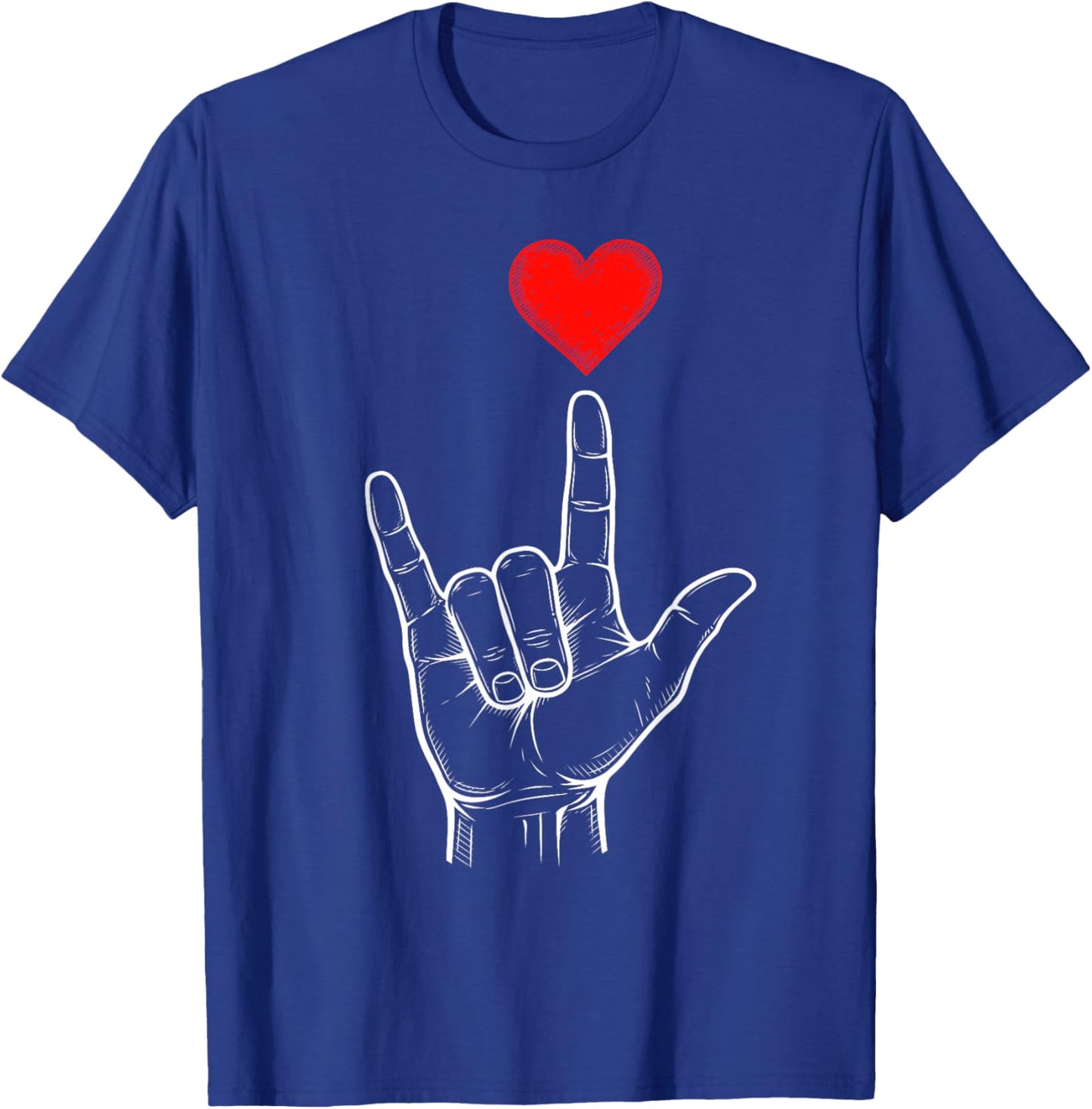 I Love You Hand Sign ASL Valentines Day Women Kids T-Shirt - T-Shirt | Royal