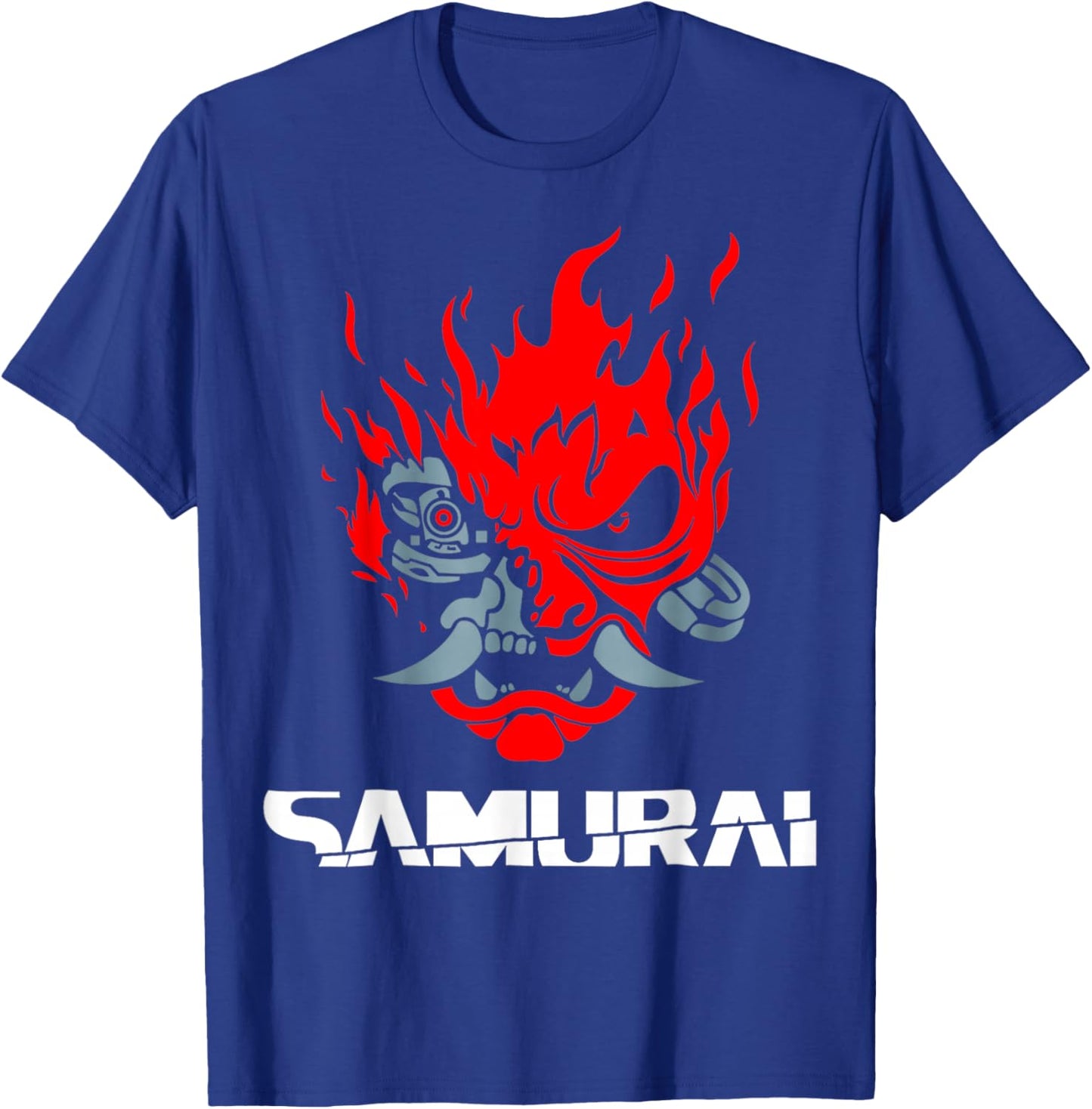 Samurai Japanese Demon Mask Edge Cyber Runners Punk T-Shirt - T-Shirt | Royal