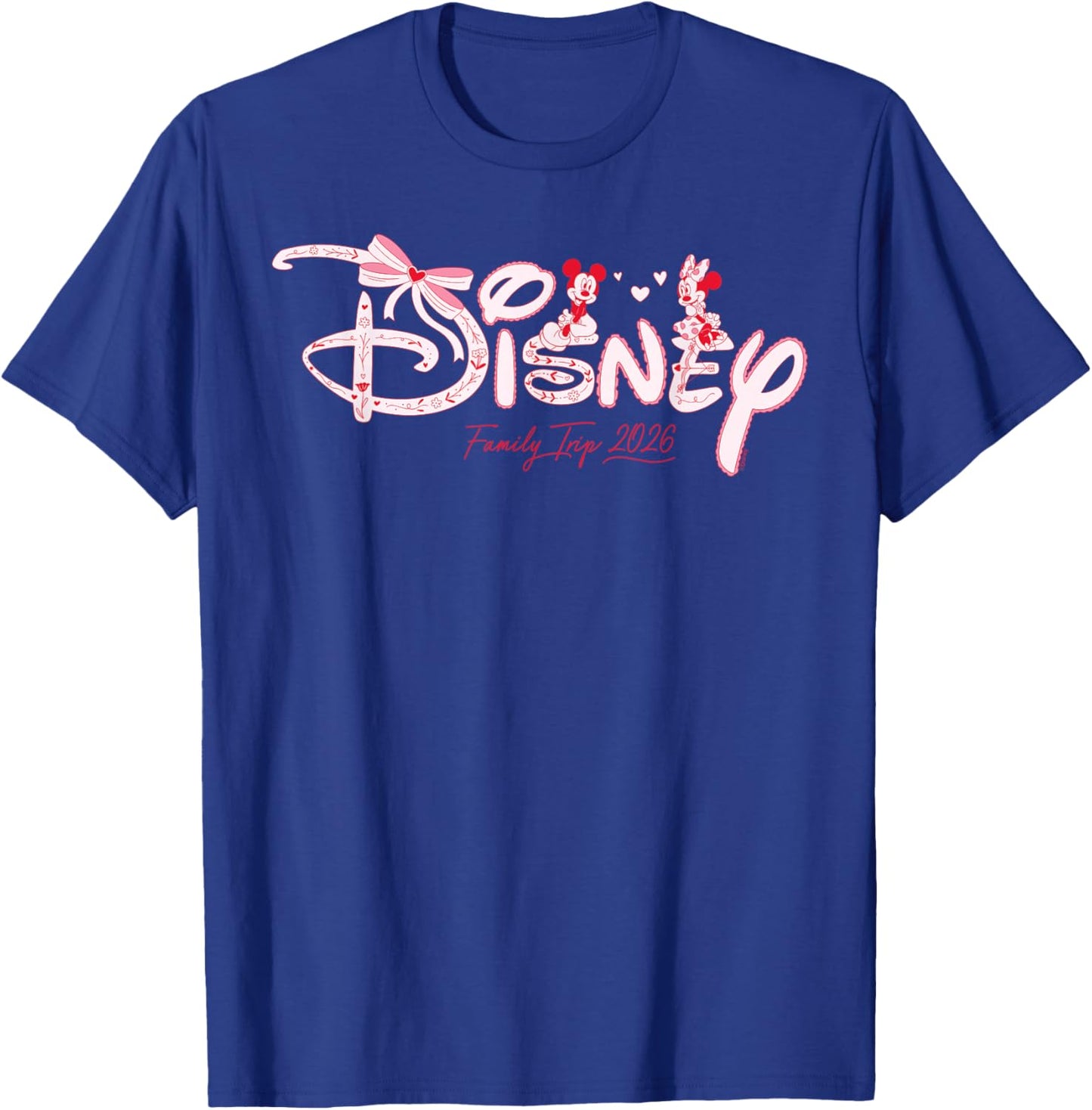 Disney Mickey & Minnie Coquette Valentine's Family Trip 2026 T-Shirt - T-Shirt | Royal