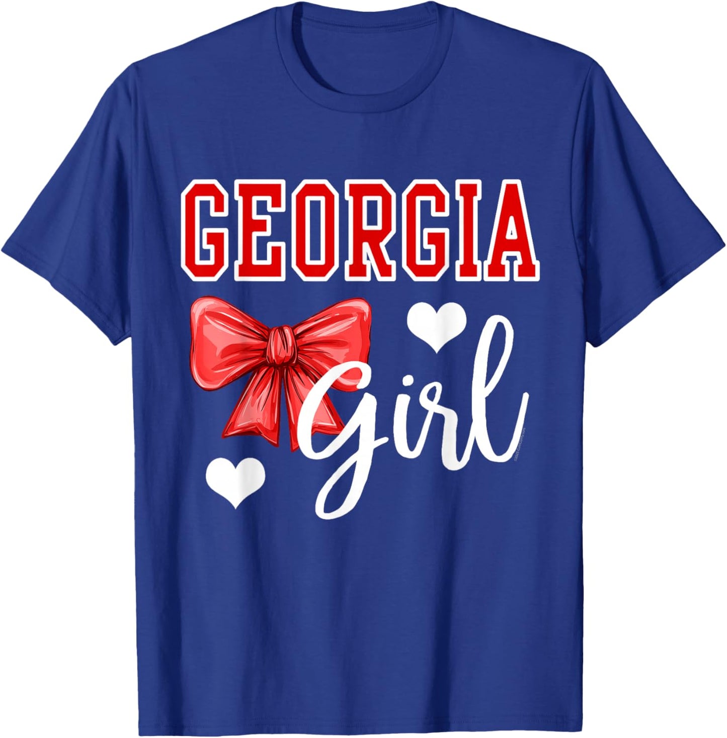 Georgia Girl Heart Cheer Bow Gift Teens Kids T-Shirt - T-Shirt | Royal