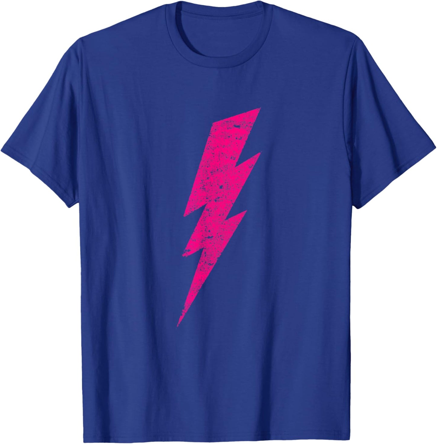 Hot Pink Lightning Bolt – Retro Bold Energy Art Design T-Shirt - T-Shirt | Royal