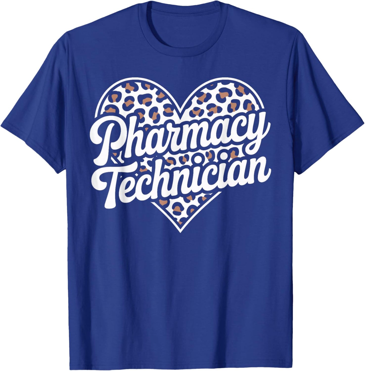 Certified Pharmacy Technician Leopard Heart T-Shirt - T-Shirt | Royal