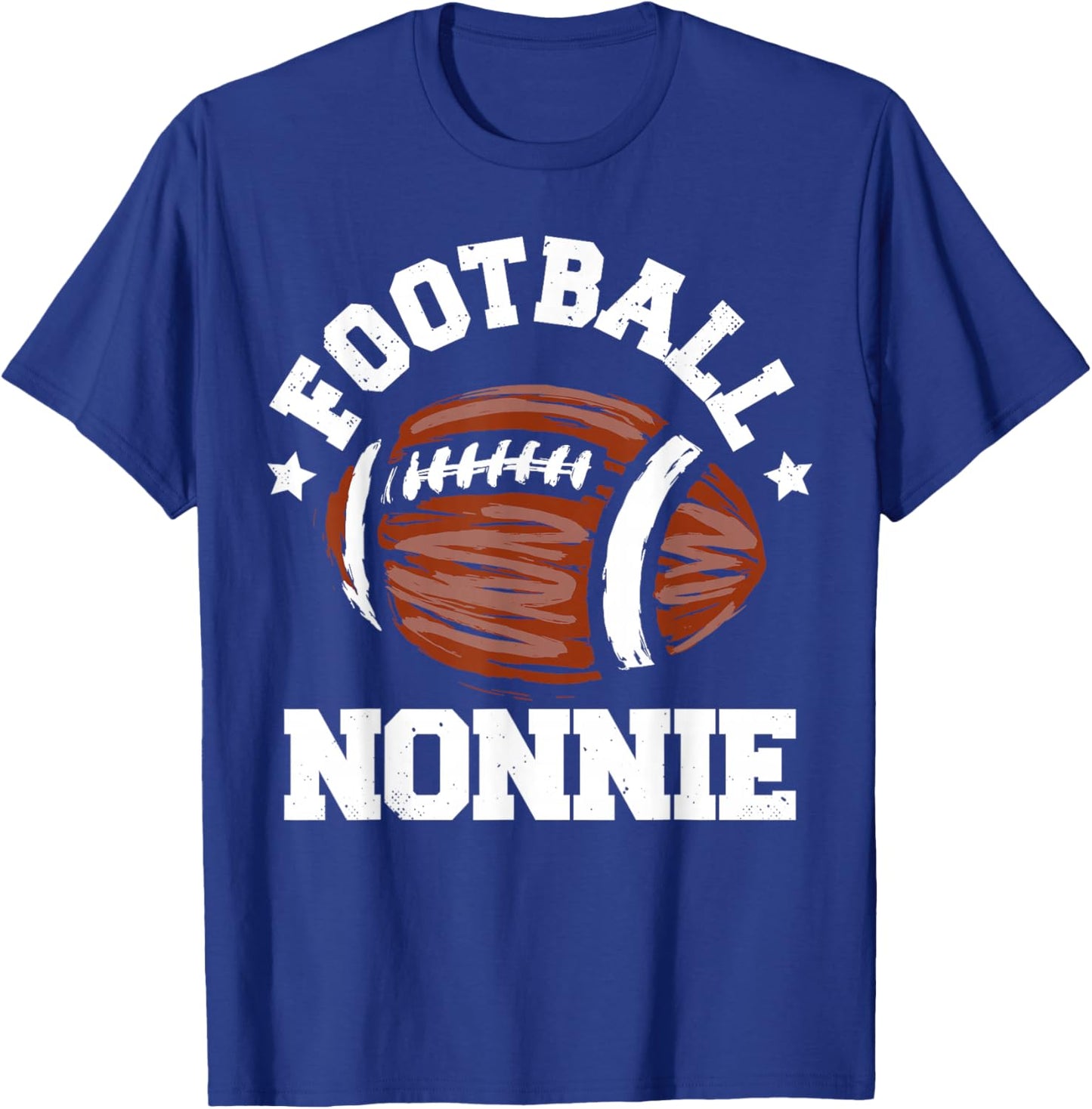 Football Nonnie Distressed Football Proud Nonnie Game Day T-Shirt - T-Shirt | Royal