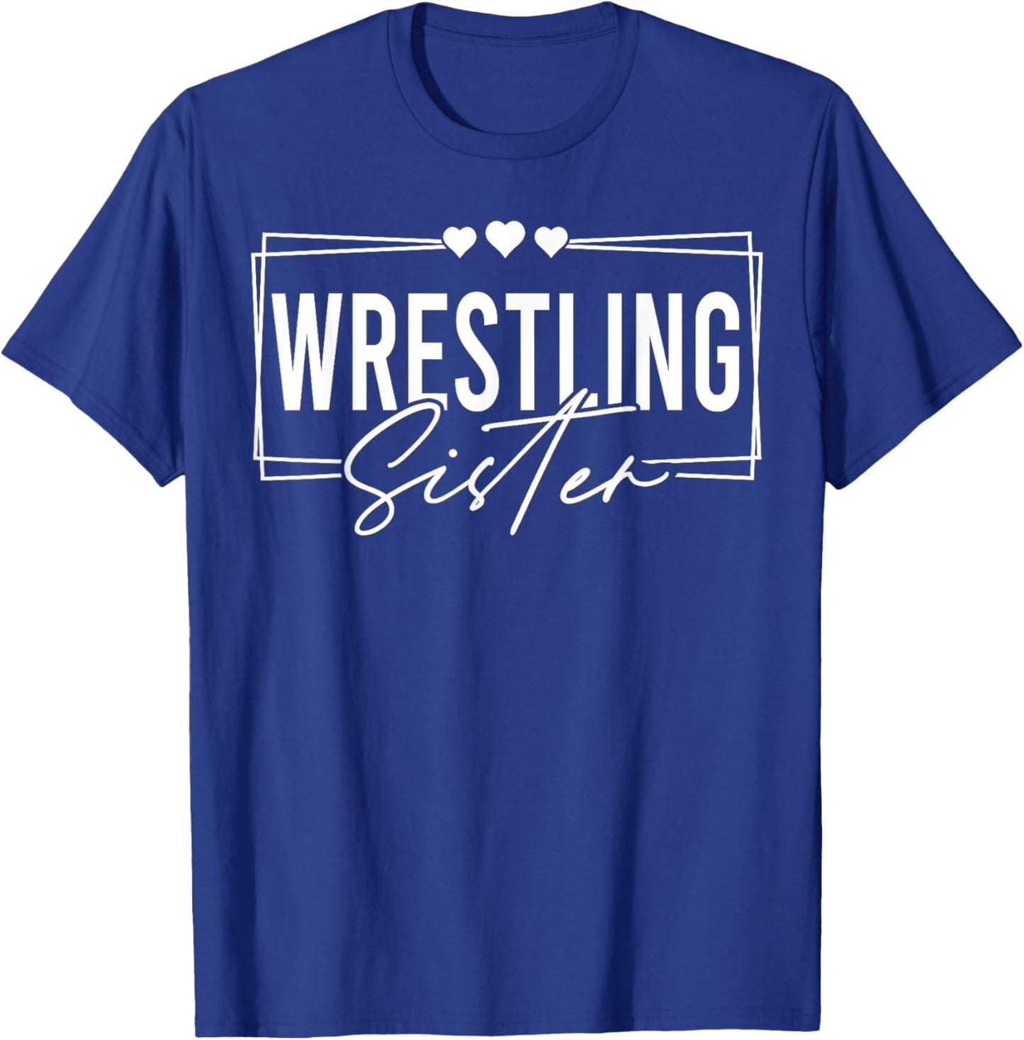 Wrestling Sister Heart Women Funny T-Shirt - T-Shirt | Royal