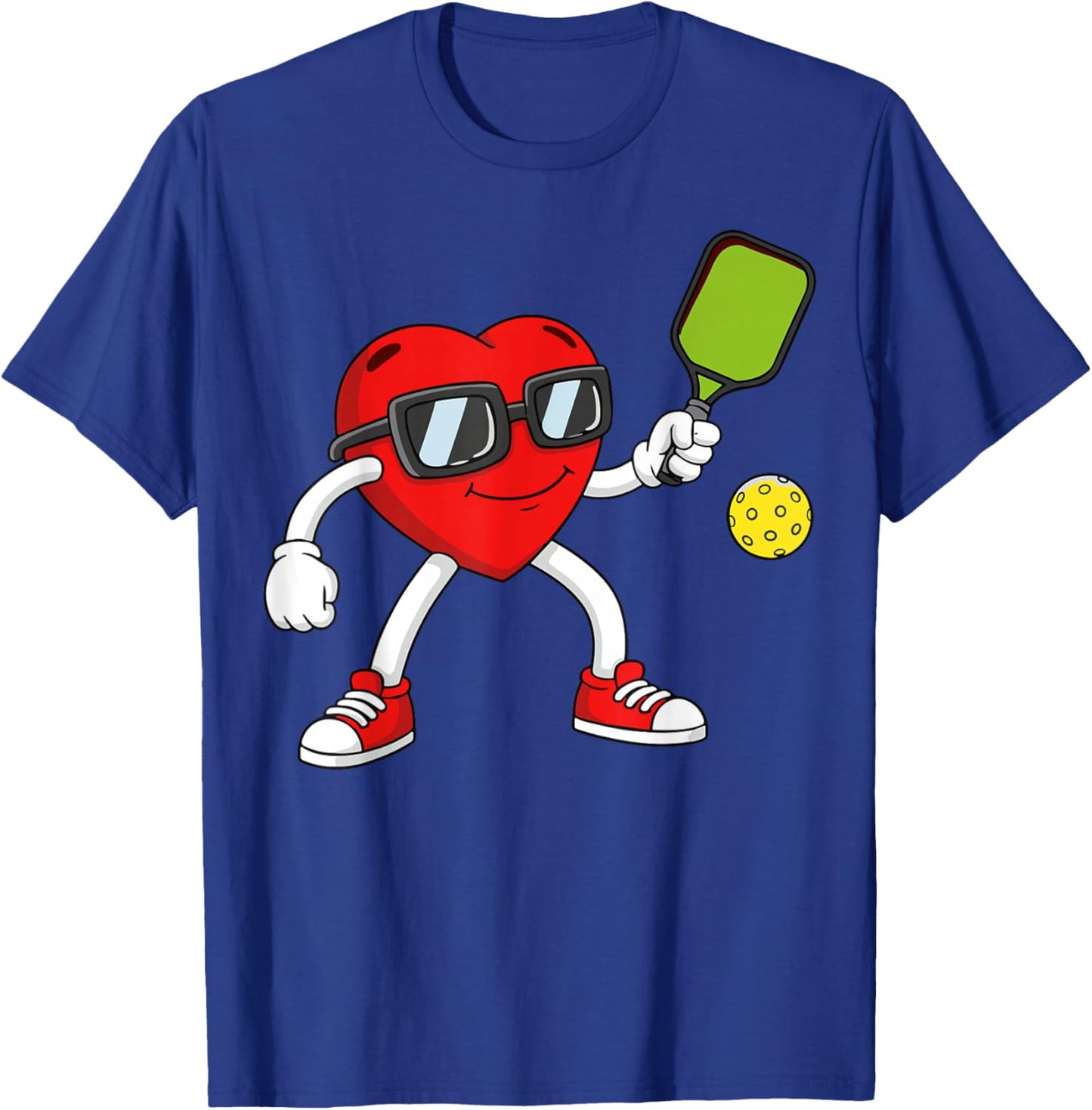Pickleball Heart Valentine Day Cute Love T-Shirt - T-Shirt | Royal