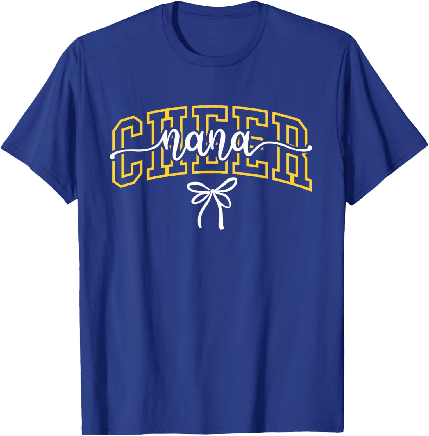 Cheer Nana Chearleading Grandma High School Black Gold T-Shirt - T-Shirt | Royal