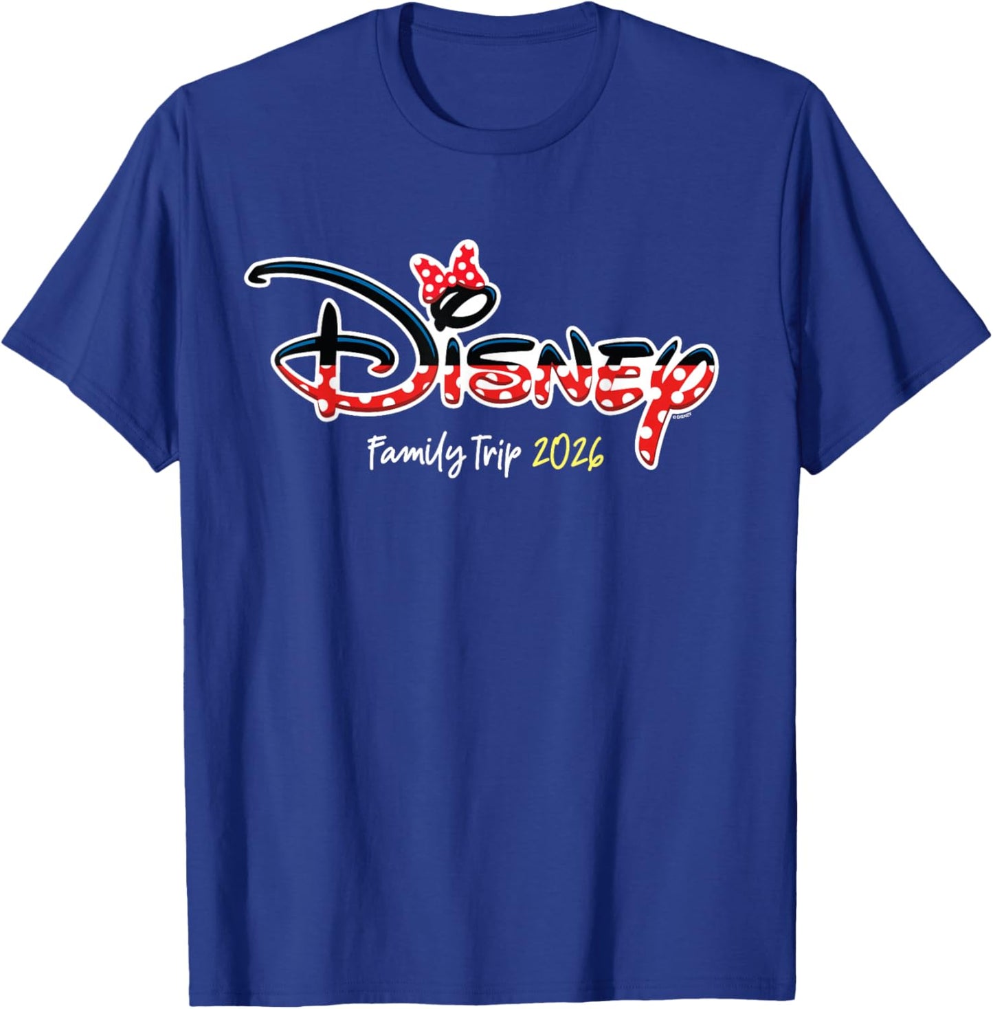 Disney Minnie Mouse Script Logo Family Trip 2026 Vacation T-Shirt - T-Shirt | Royal