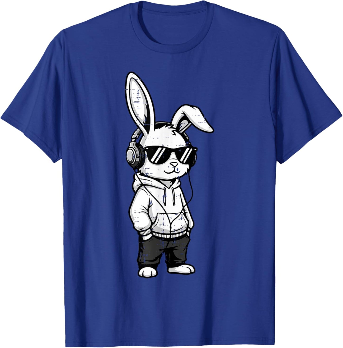 Easter Bunny Sunglasses Headphones Rabbit Men Women Kids T-Shirt - T-Shirt | Royal