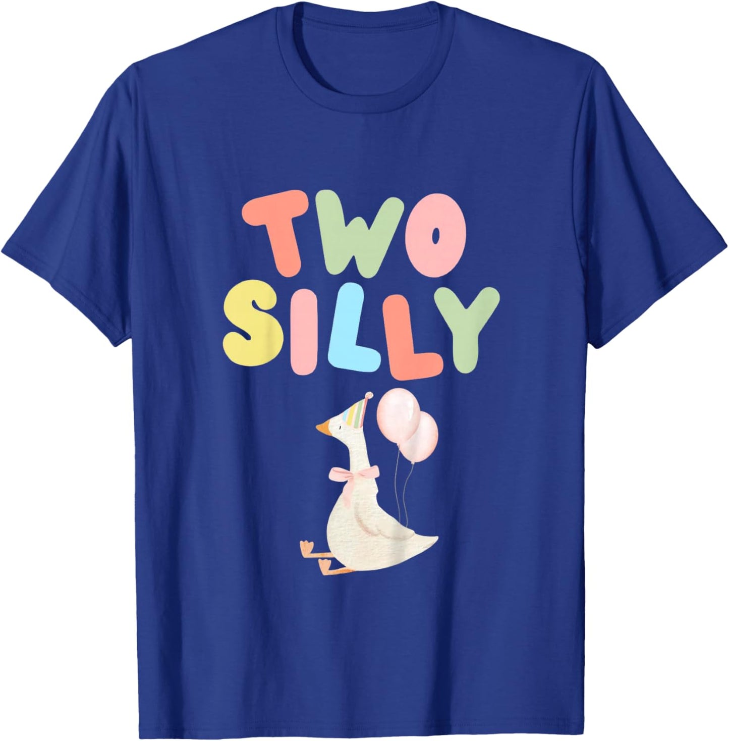 Two Silly 2nd Birthday Goose 2 Year Old Girl Second Bday T-Shirt - T-Shirt | Royal