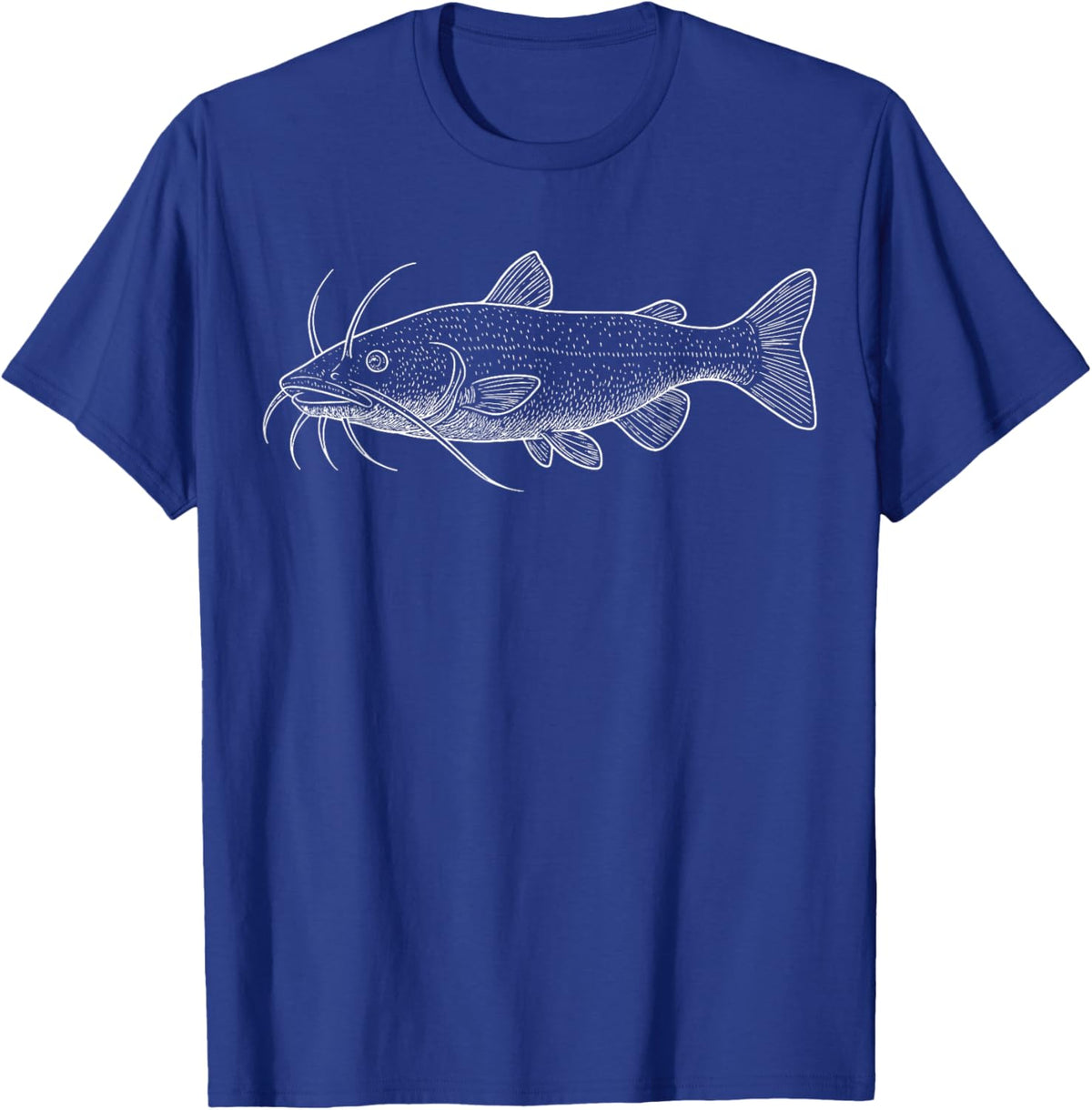 Catfish Illustration Fishing Fisher T-Shirt - T-Shirt | Royal