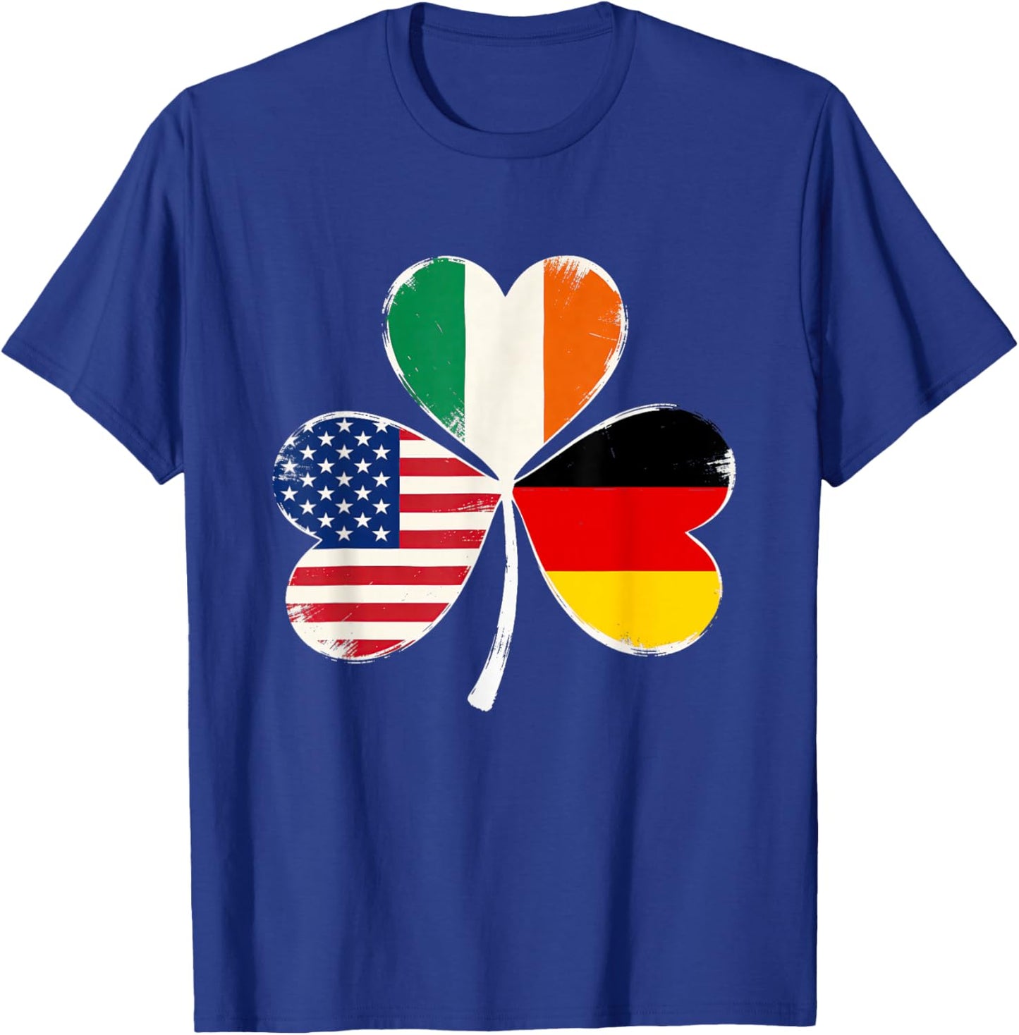 Irish American German Flag Shamrock St Patricks Day Lucky T-Shirt - T-Shirt | Royal
