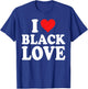 I Heart Black Love Cute Matching Couples African American T-Shirt - T-Shirt | Royal