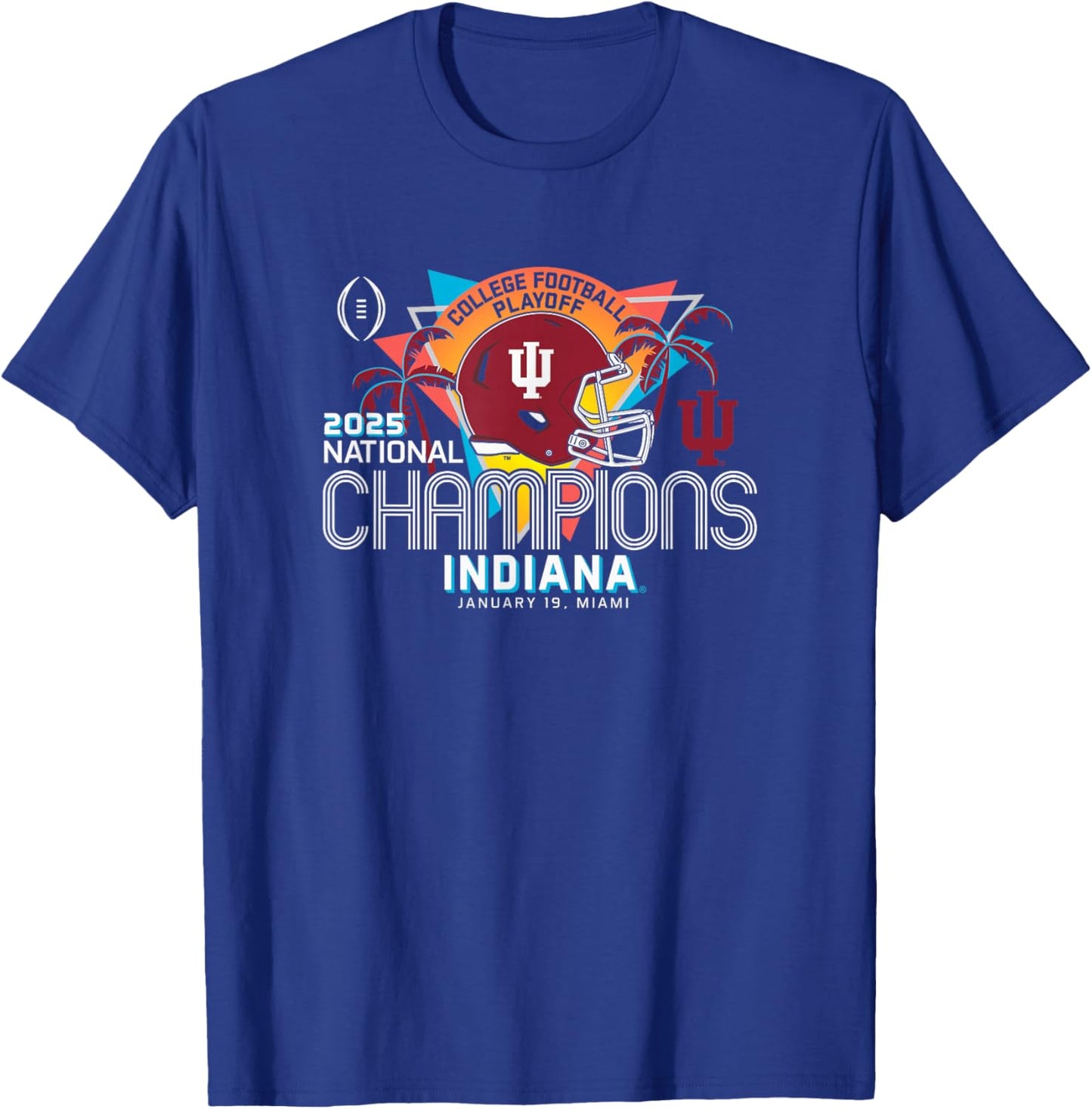 Indiana Hoosiers National Champs 2025 Football CFP Score T-Shirt - T-Shirt | Royal