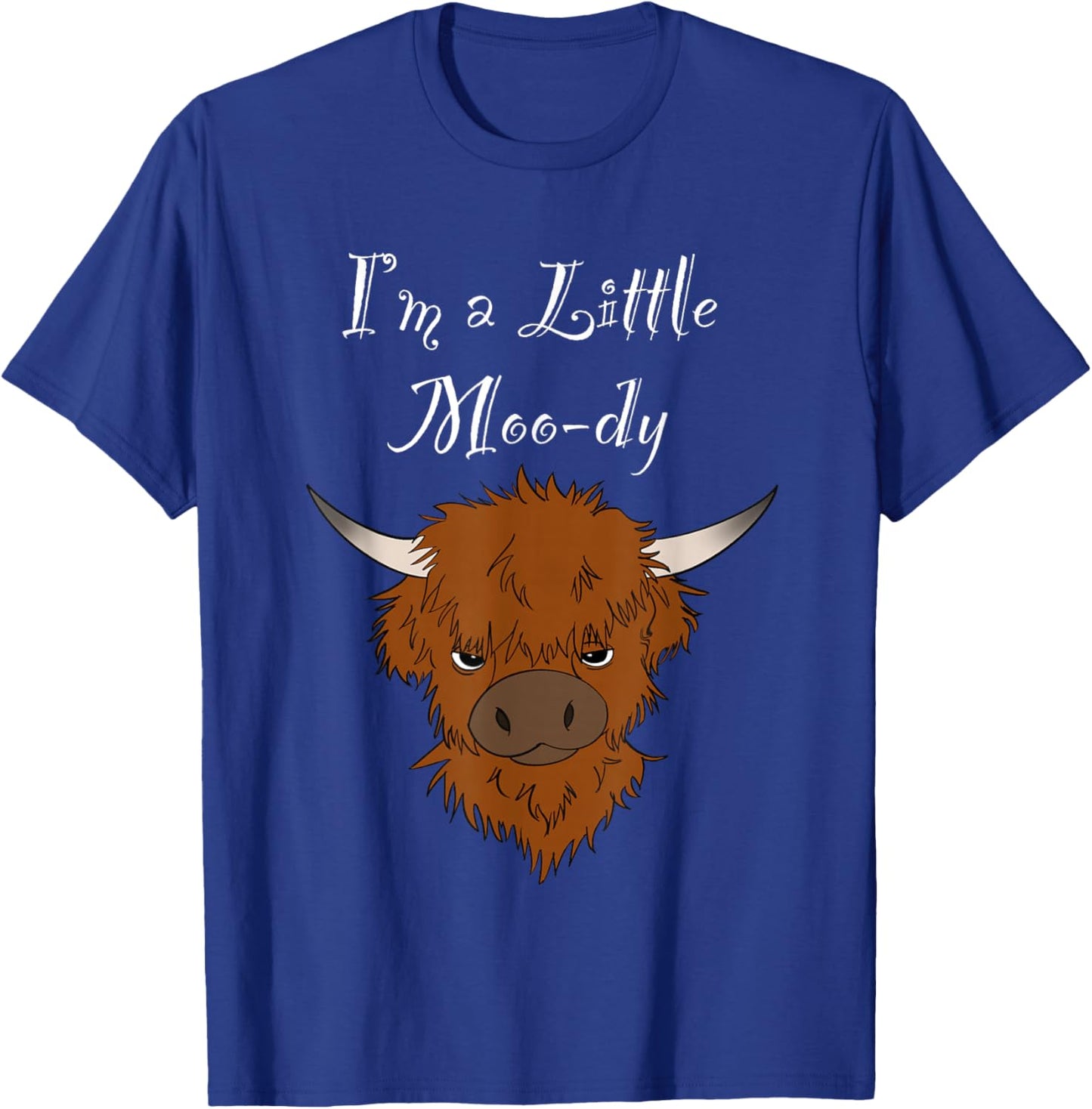 Cute Moody Highland Cow T-Shirt - T-Shirt | Royal