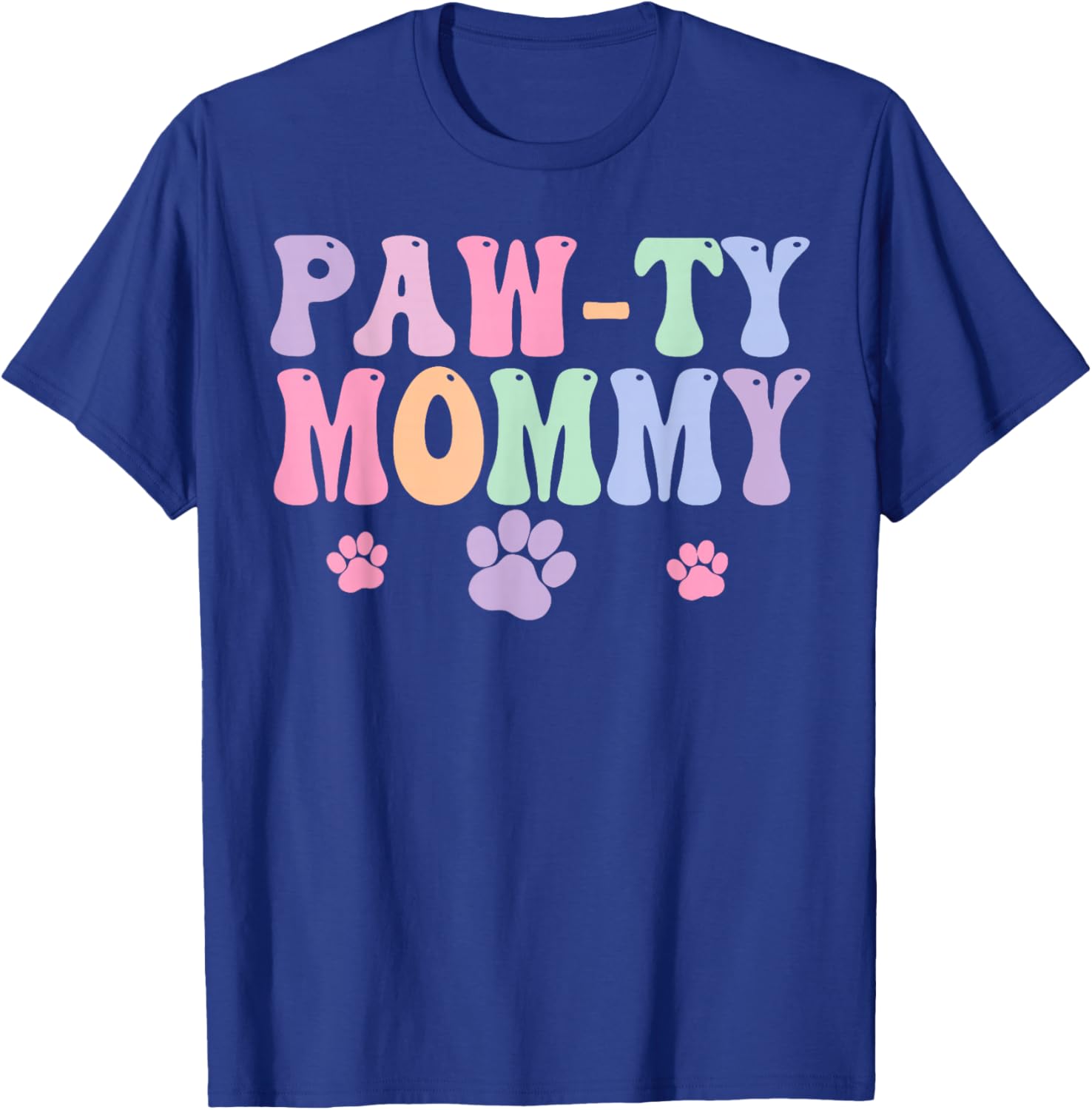 Let's Pawty Girl Mommy Puppy Dog Party Birthday Girl Family T-Shirt - T-Shirt | Royal