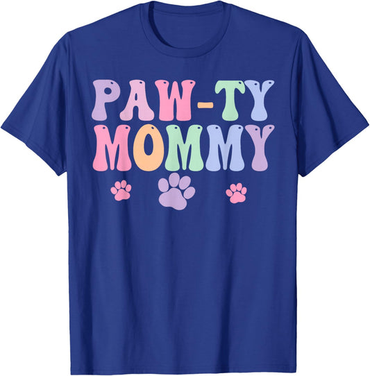 Let's Pawty Girl Mommy Puppy Dog Party Birthday Girl Family T-Shirt - T-Shirt | Royal