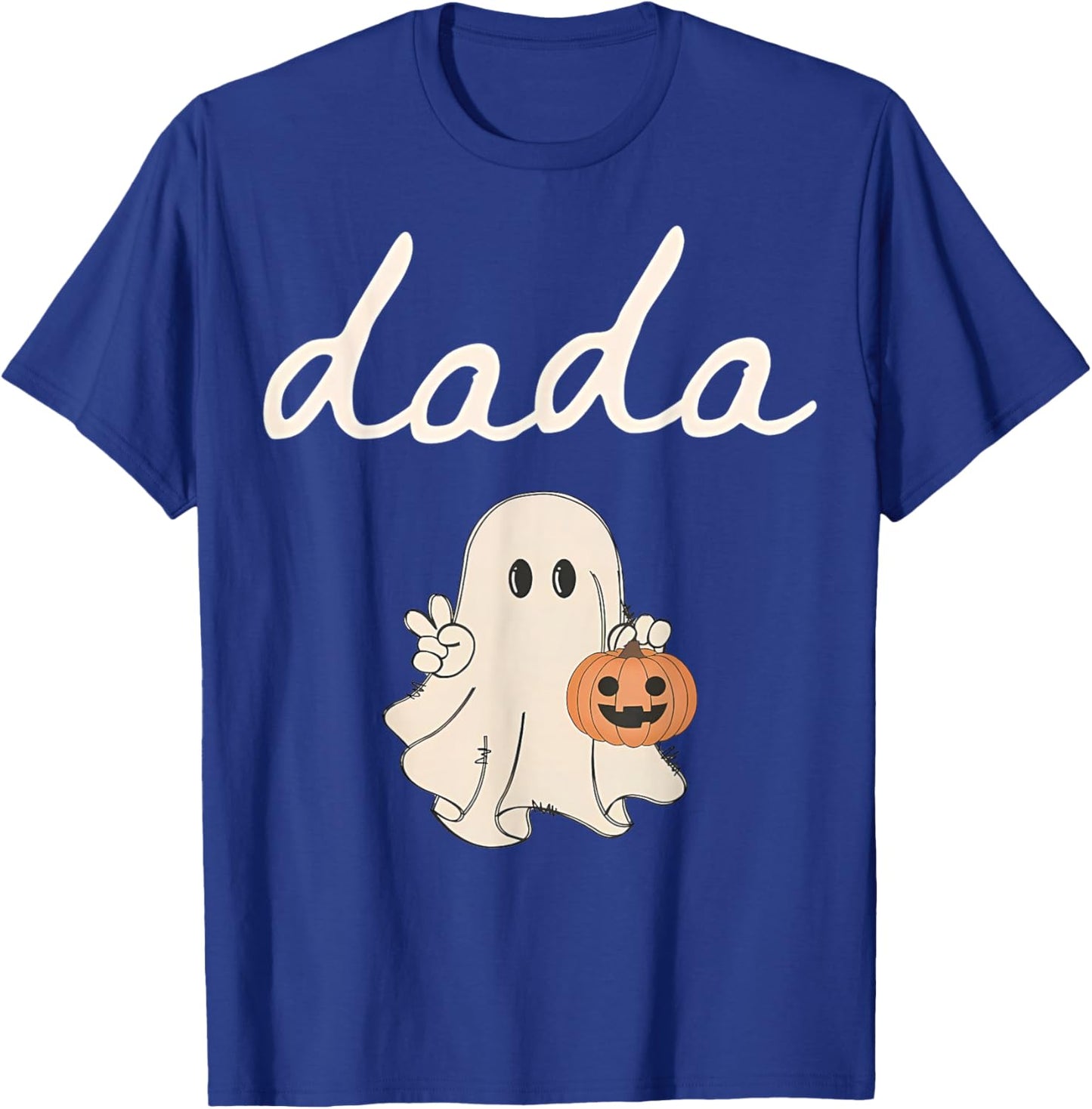 Dada Ghost Boo One Spooky Dad First Halloween Birthday Boy T-Shirt - T-Shirt | Royal