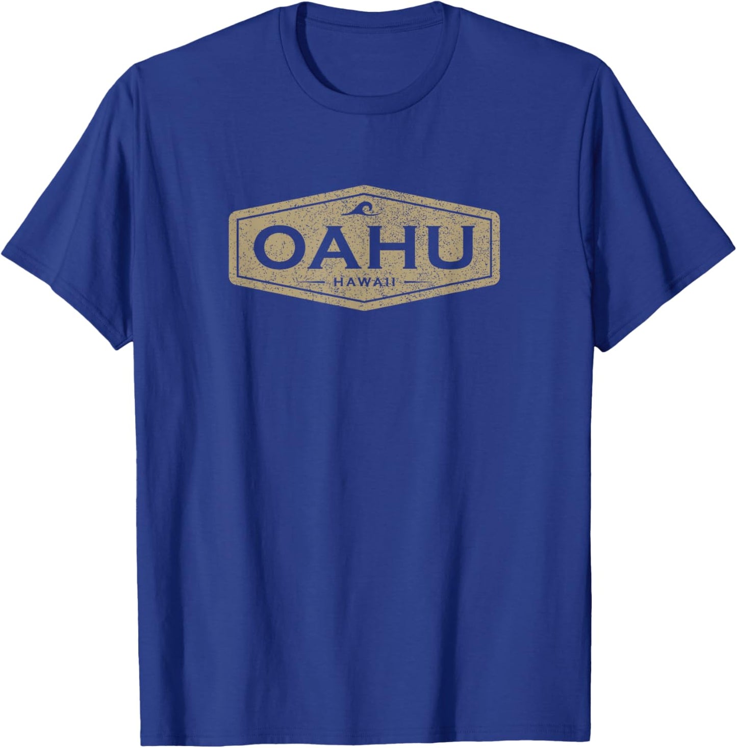 Oahu Hawaii Souvenir Vacation Vintage Waves T-Shirt - T-Shirt | Royal