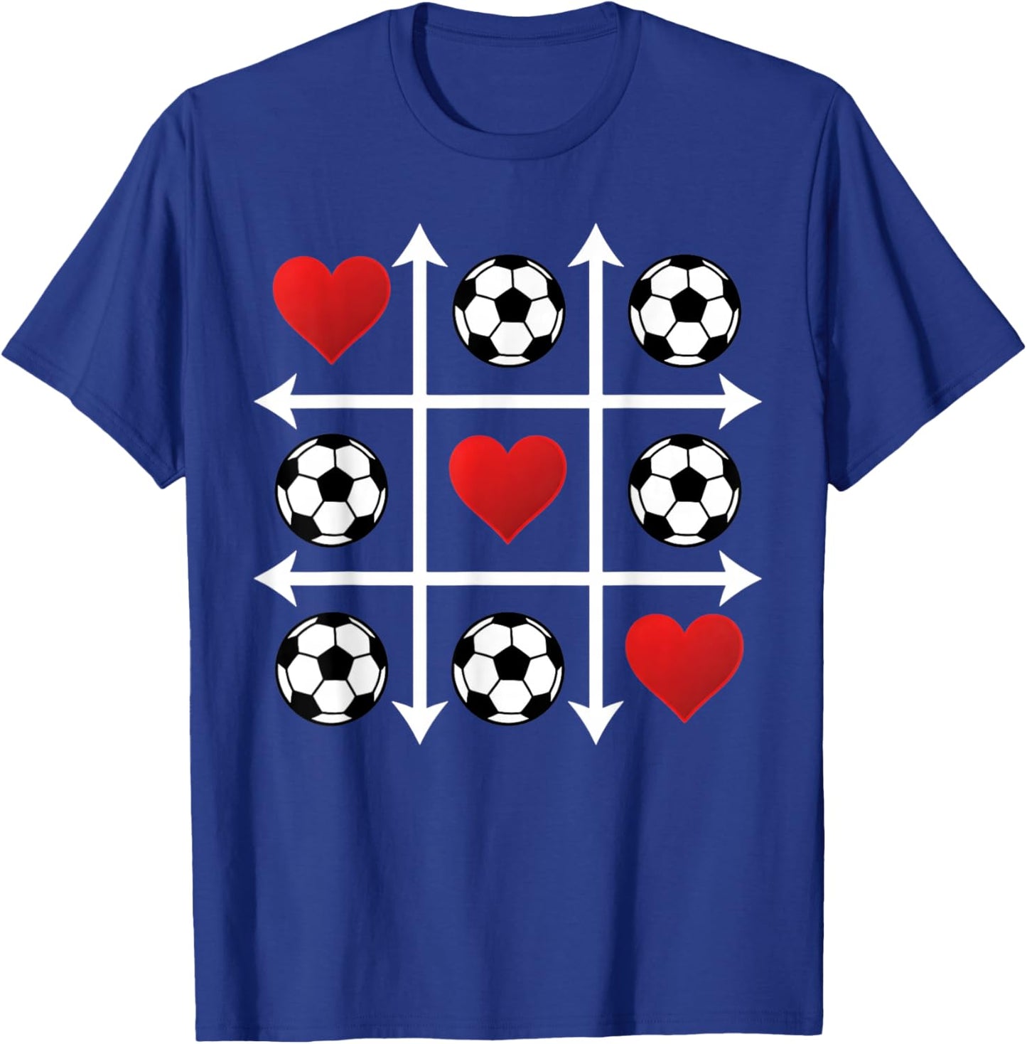Soccer Valentine Heart Tic Tac Toe Love Player Mom Dad T-Shirt - T-Shirt | Royal