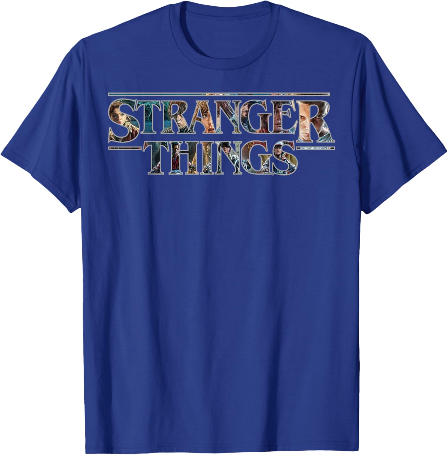 Stranger Things Character Classic Logo T-Shirt - T-Shirt | Royal