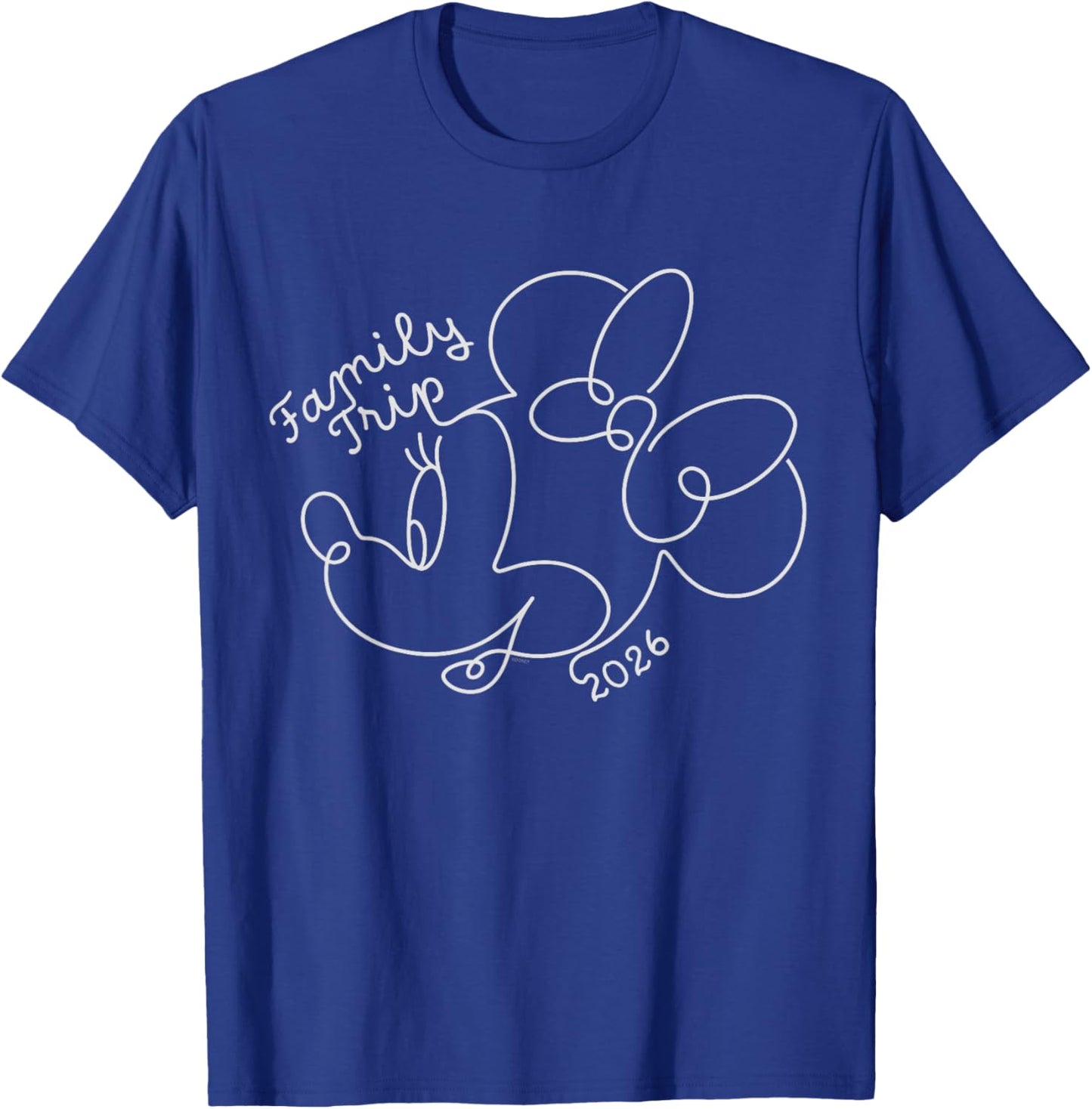 Disney Minnie Mouse Line Drawing Family Trip Vacation 2026 T-Shirt - T-Shirt | Royal